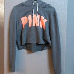 Victoria’s Secret Pink grey cropped hoodie